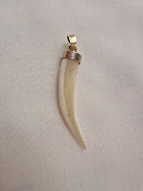 Ivory Horn Pendant Necklace Charm